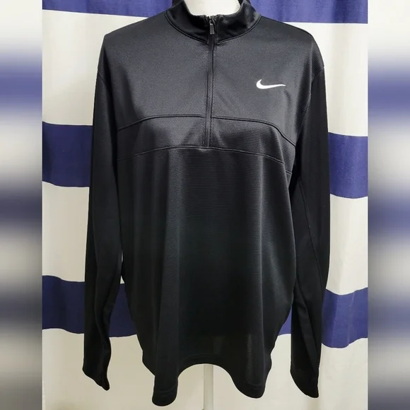 Nike Men’s Dri-FIT Black Performance Quarter-Zip Top – Size Large - Picture 2 of 6